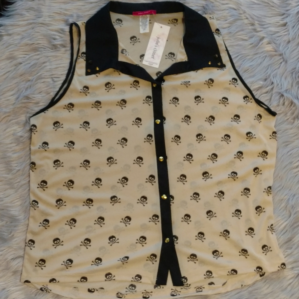 Julie's Closet sheer skull top